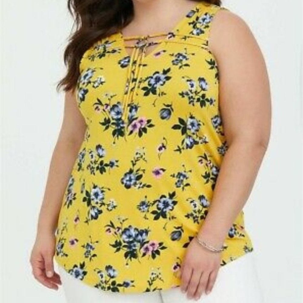 Yellow Floral Tank Torrid 3